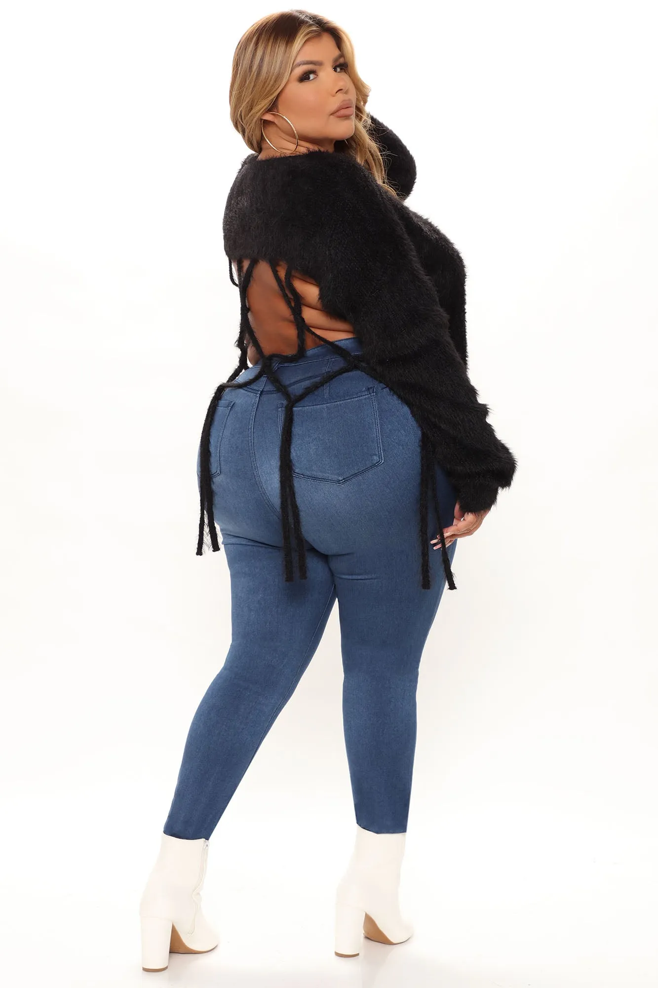 A Phone Call Away Fuzzy Sweater - Black