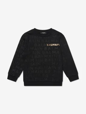 Balmain Kids Logo Sweatshirt in Black