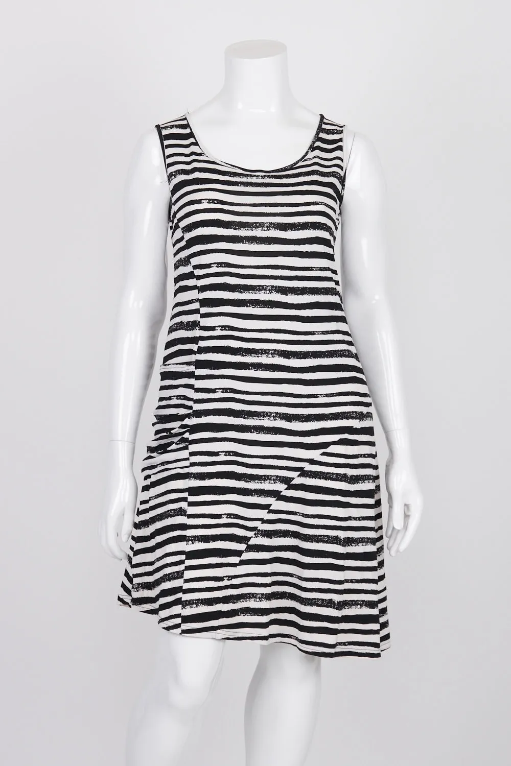 Caroline Morgan Black And White Striped Midi Dress 14