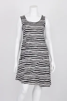 Caroline Morgan Black And White Striped Midi Dress 14