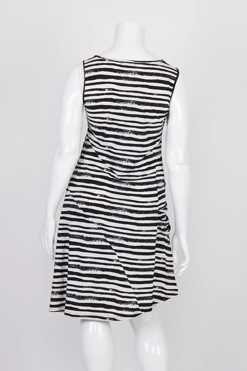 Caroline Morgan Black And White Striped Midi Dress 14