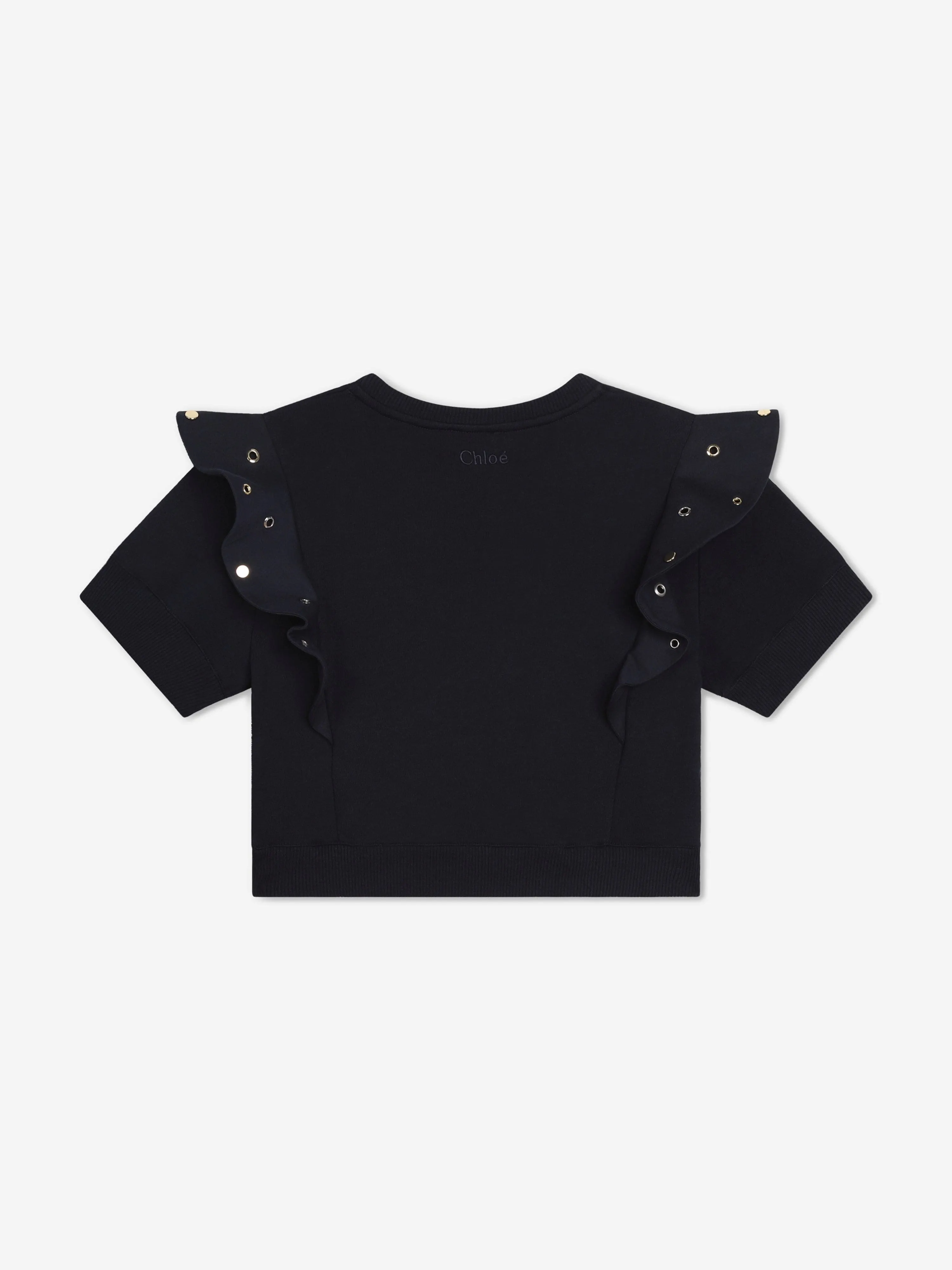 Chloé Girls Ruffle Sweatshirt in Navy