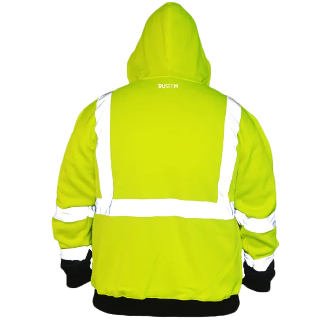 Class 3 ANSI 2-Tone Zip Reflective Hooded Sweatshirt