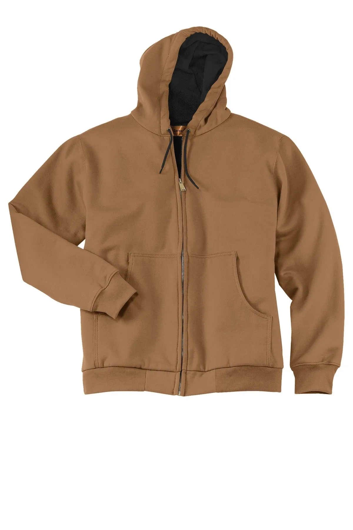 CornerStone Men's Heavyweight Full-Zip Hooded Sweatshirt with Thermal Lining. CS620