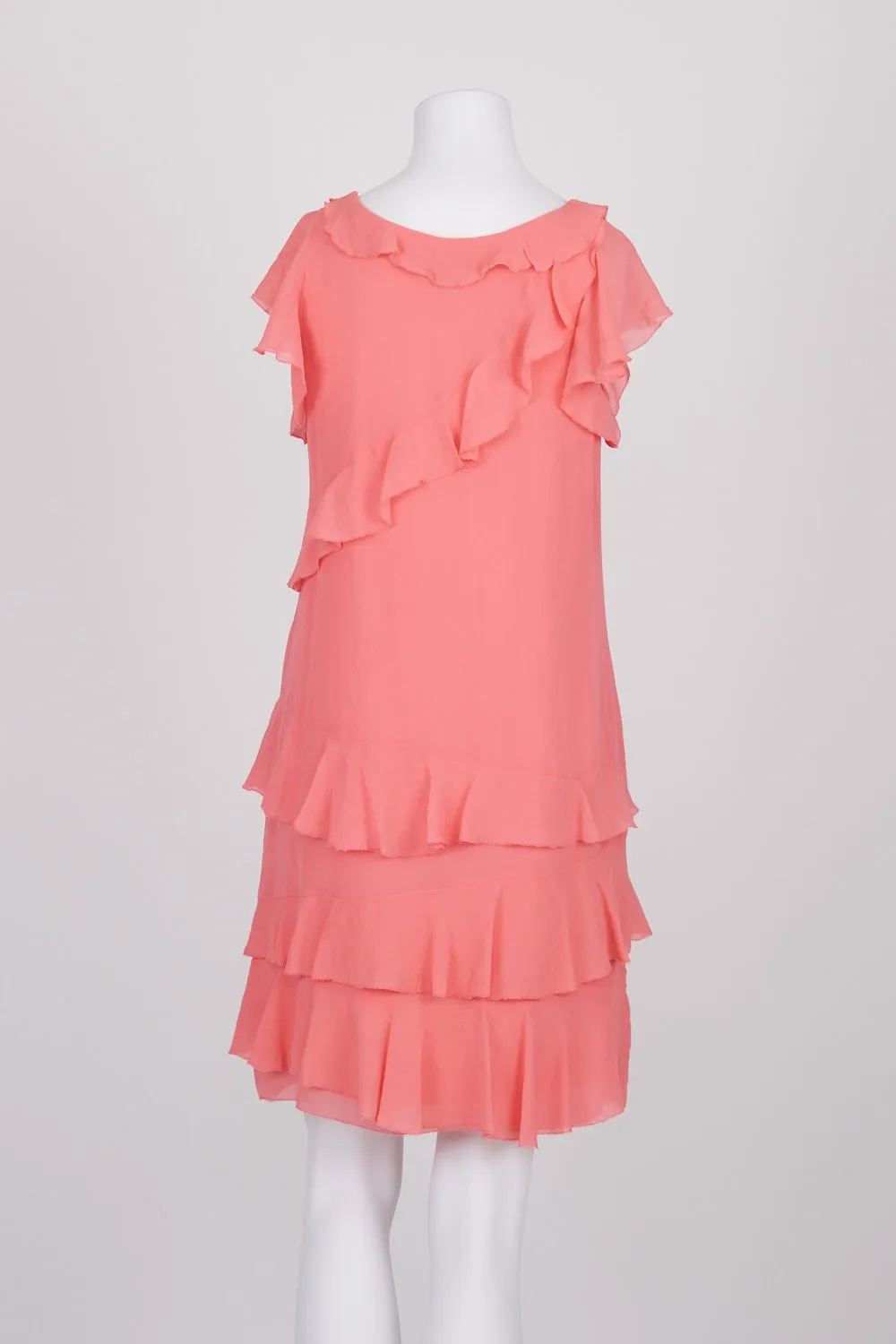 Country Road Pink Ruffle Silk Midi Dress 10
