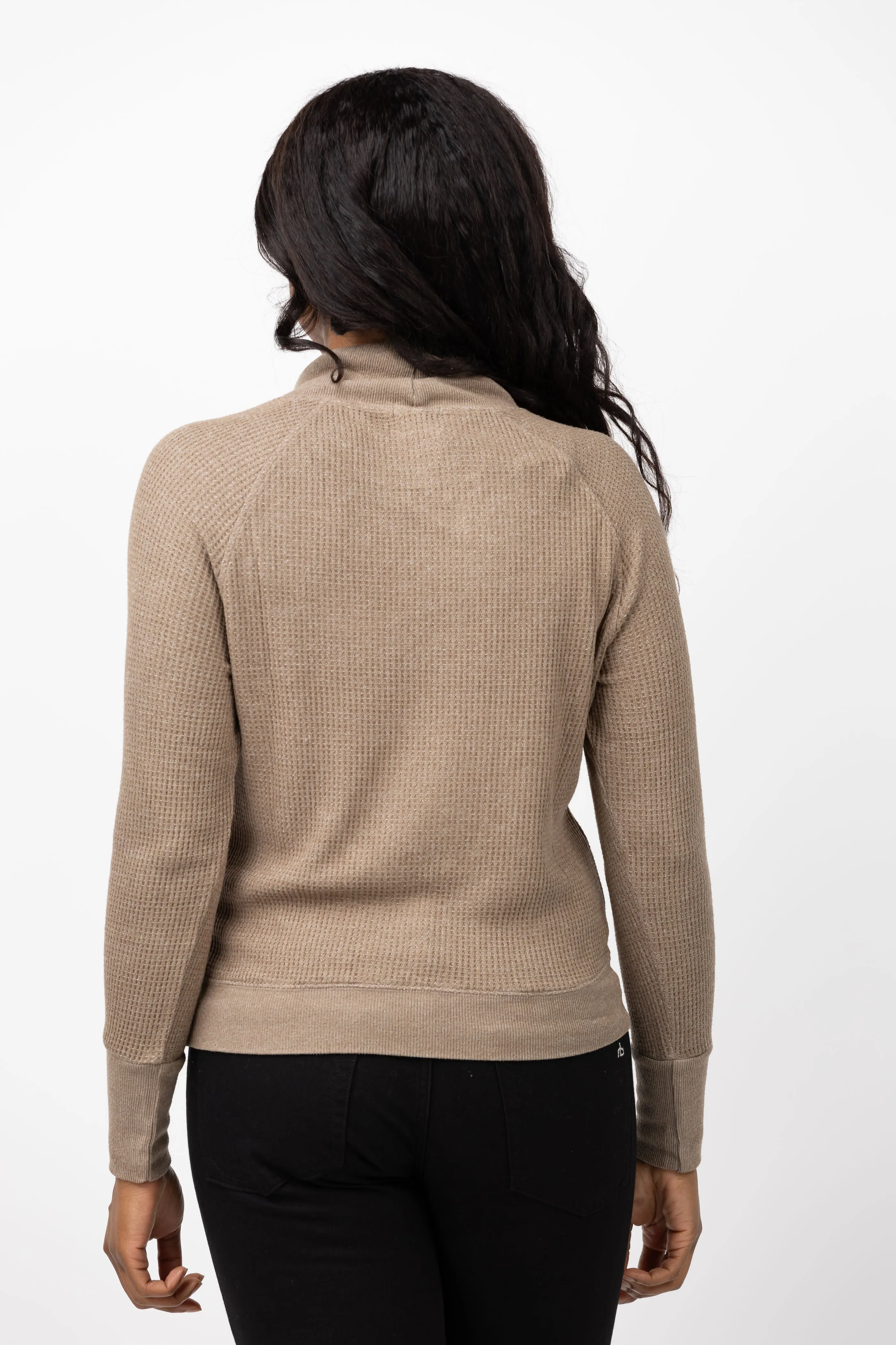 Dylan Alex Raglan Pullover in Light Olive