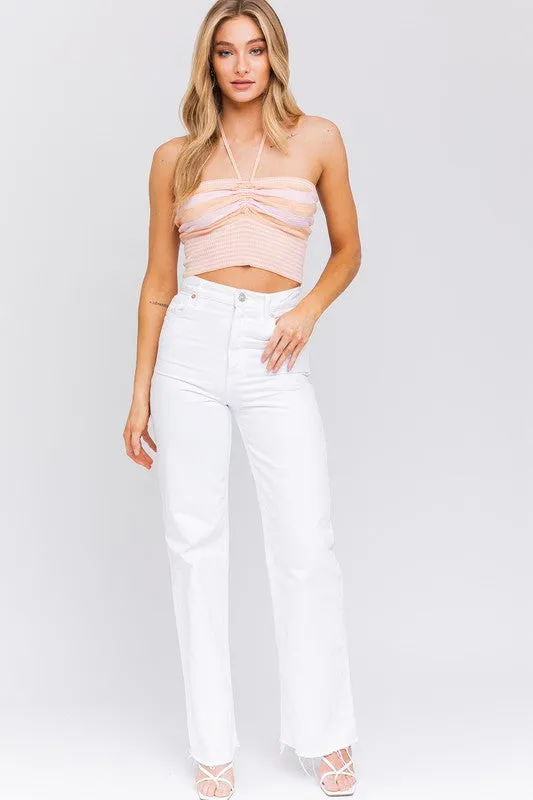 Explore More Collection - Halter Neck Sweater Crop Top