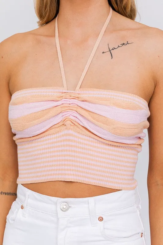 Explore More Collection - Halter Neck Sweater Crop Top