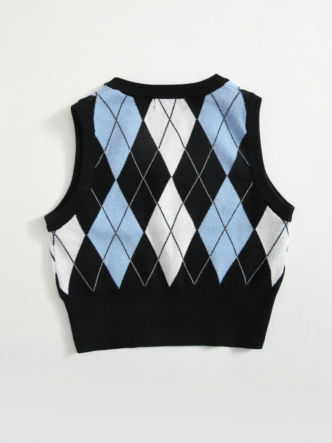 EZwear Argyle Pattern Sweater Vest