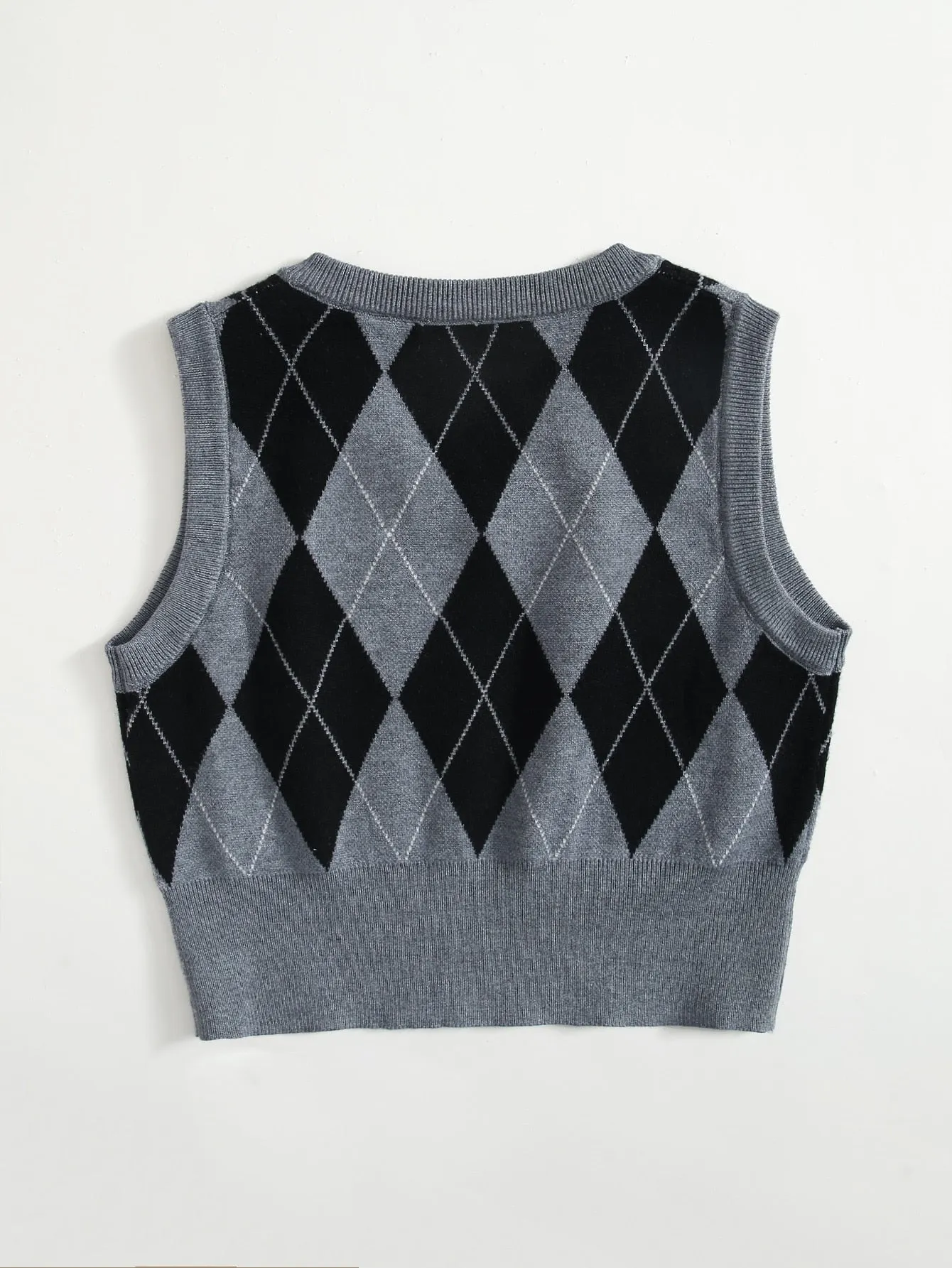EZwear Argyle Pattern Sweater Vest