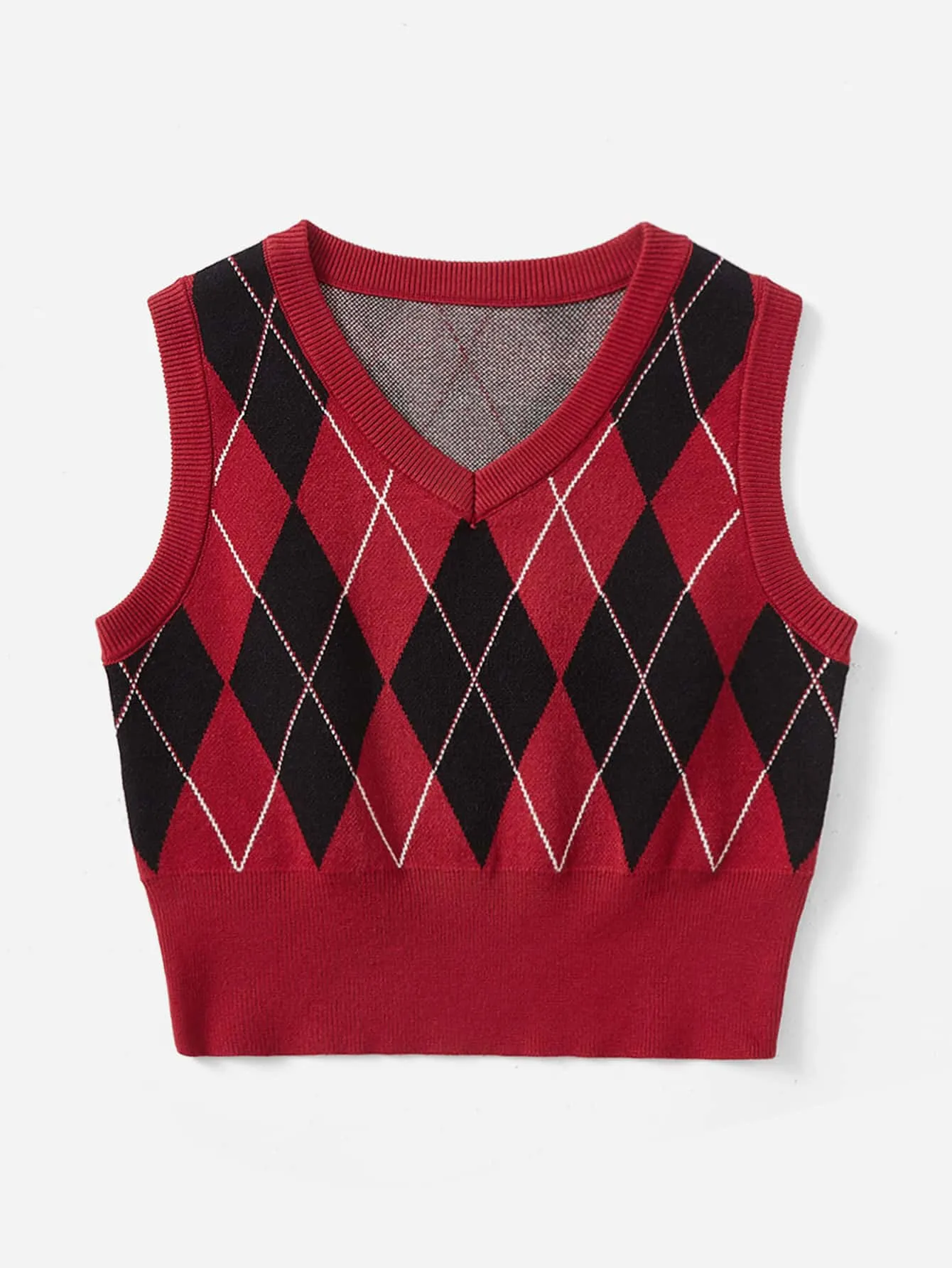 EZwear Argyle Pattern Sweater Vest