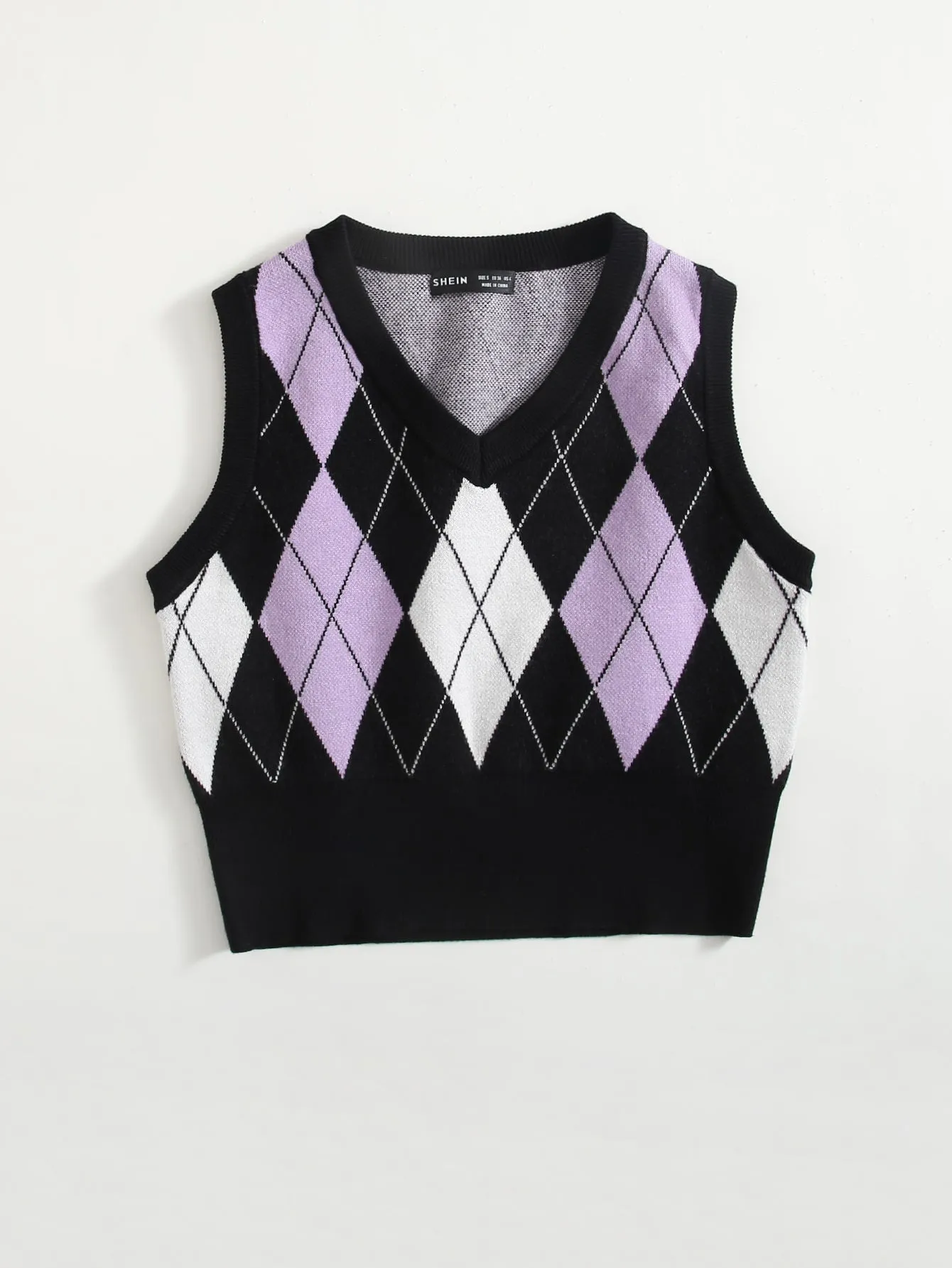 EZwear Argyle Pattern Sweater Vest