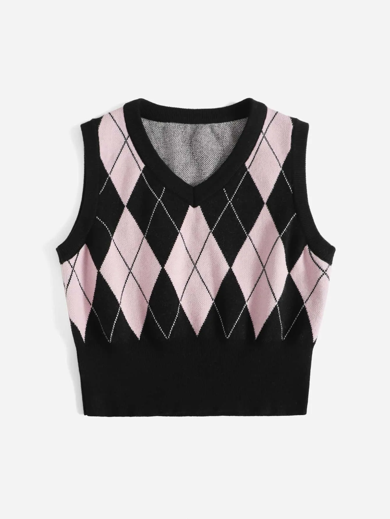 EZwear Argyle Pattern Sweater Vest