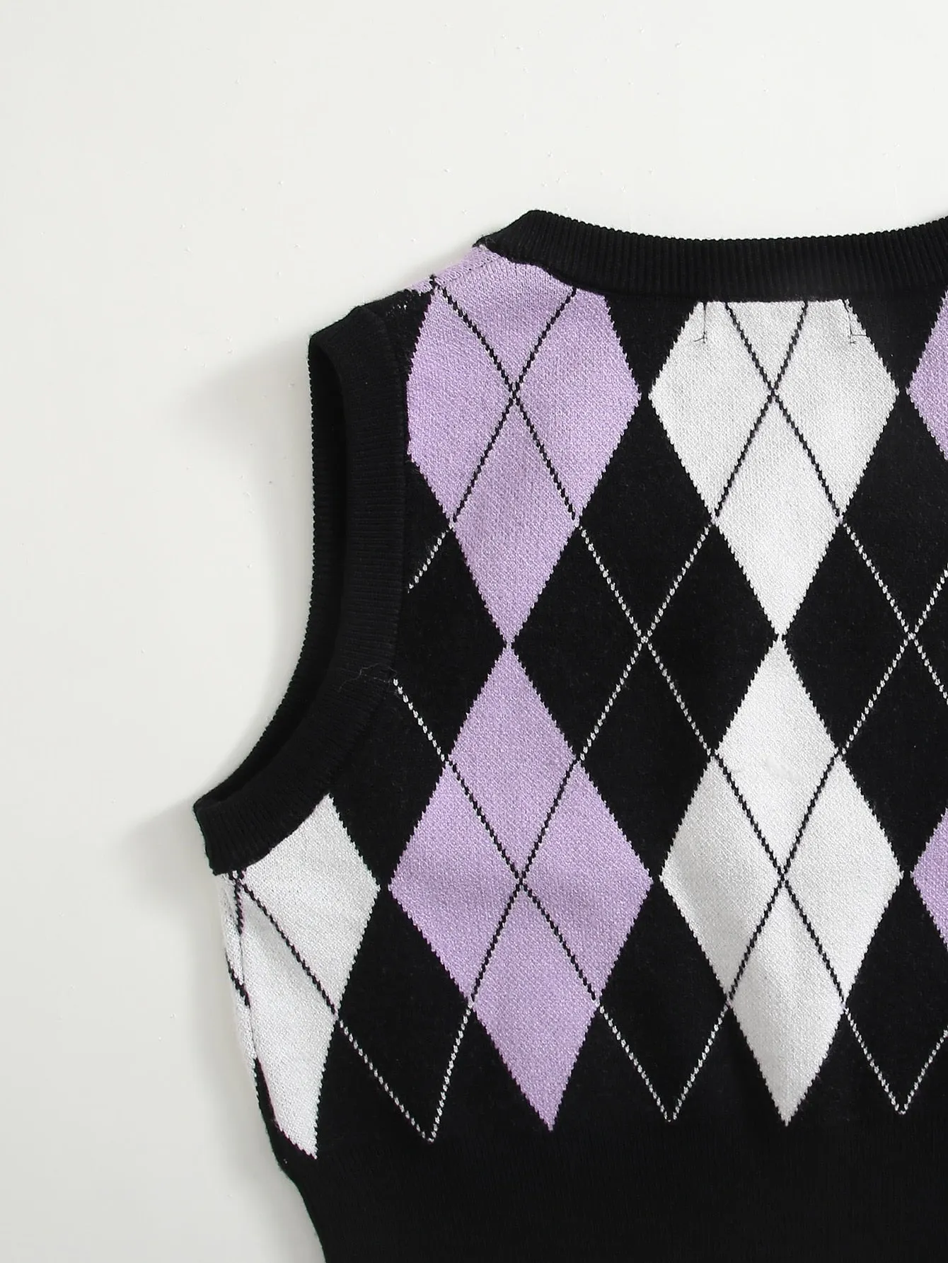 EZwear Argyle Pattern Sweater Vest