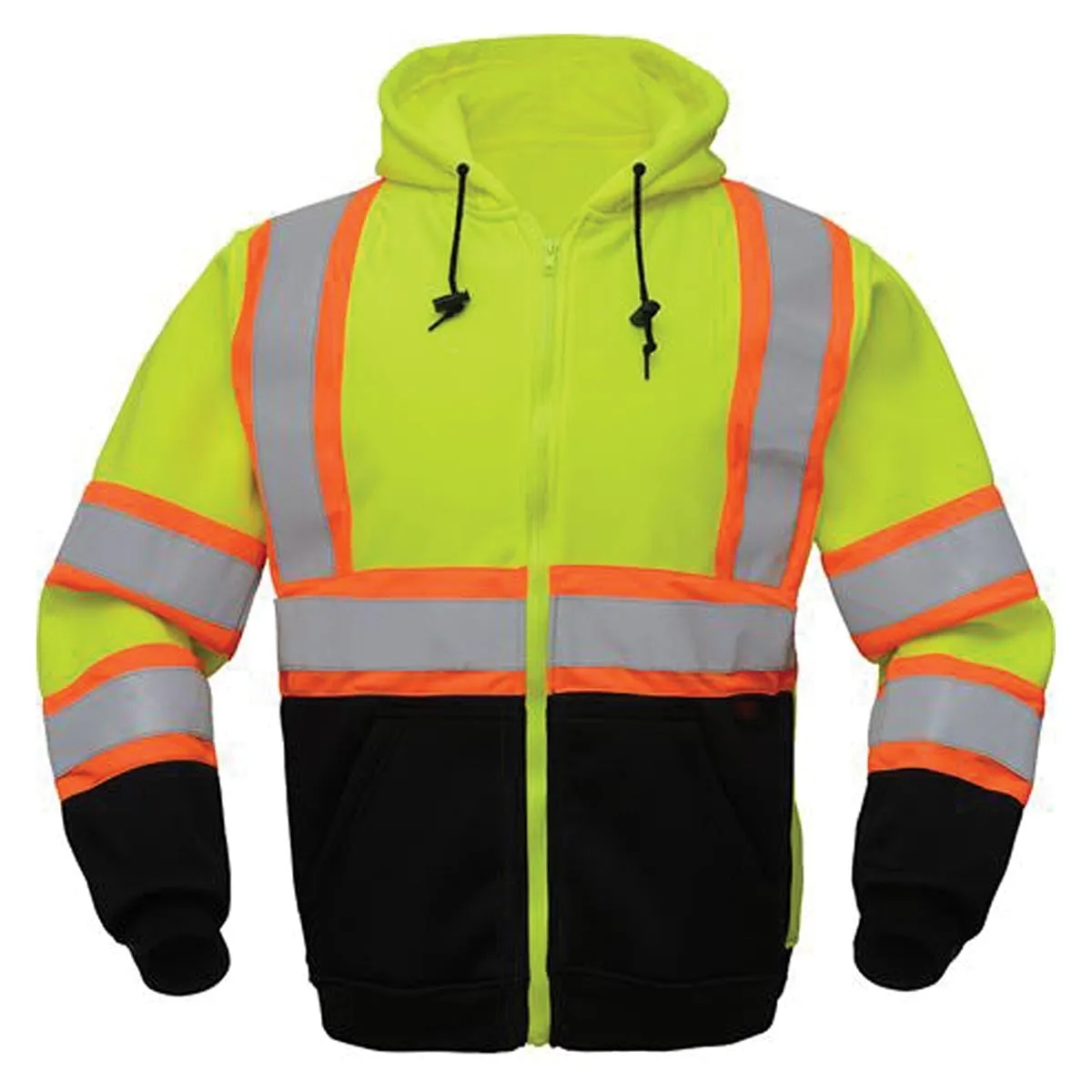 GSS Safety ANSI 3 Two-Tone Hi-Vis Zip-Front Sweatshirt