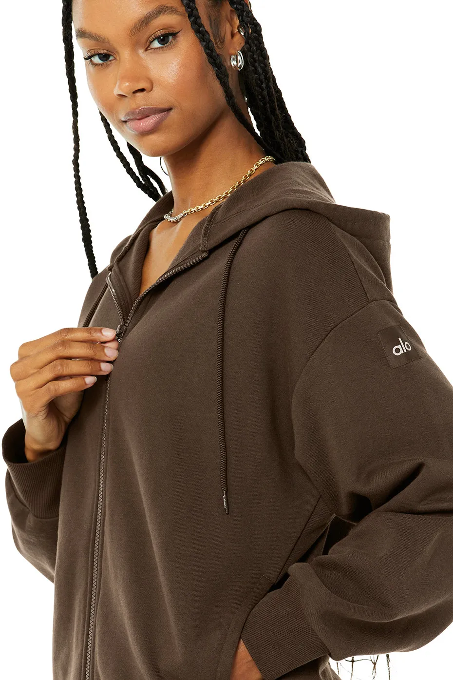 Hype Full Zip Hoodie - Espresso