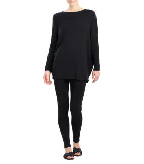 Indulge Boat Neck Long Sleeve Sweater Black