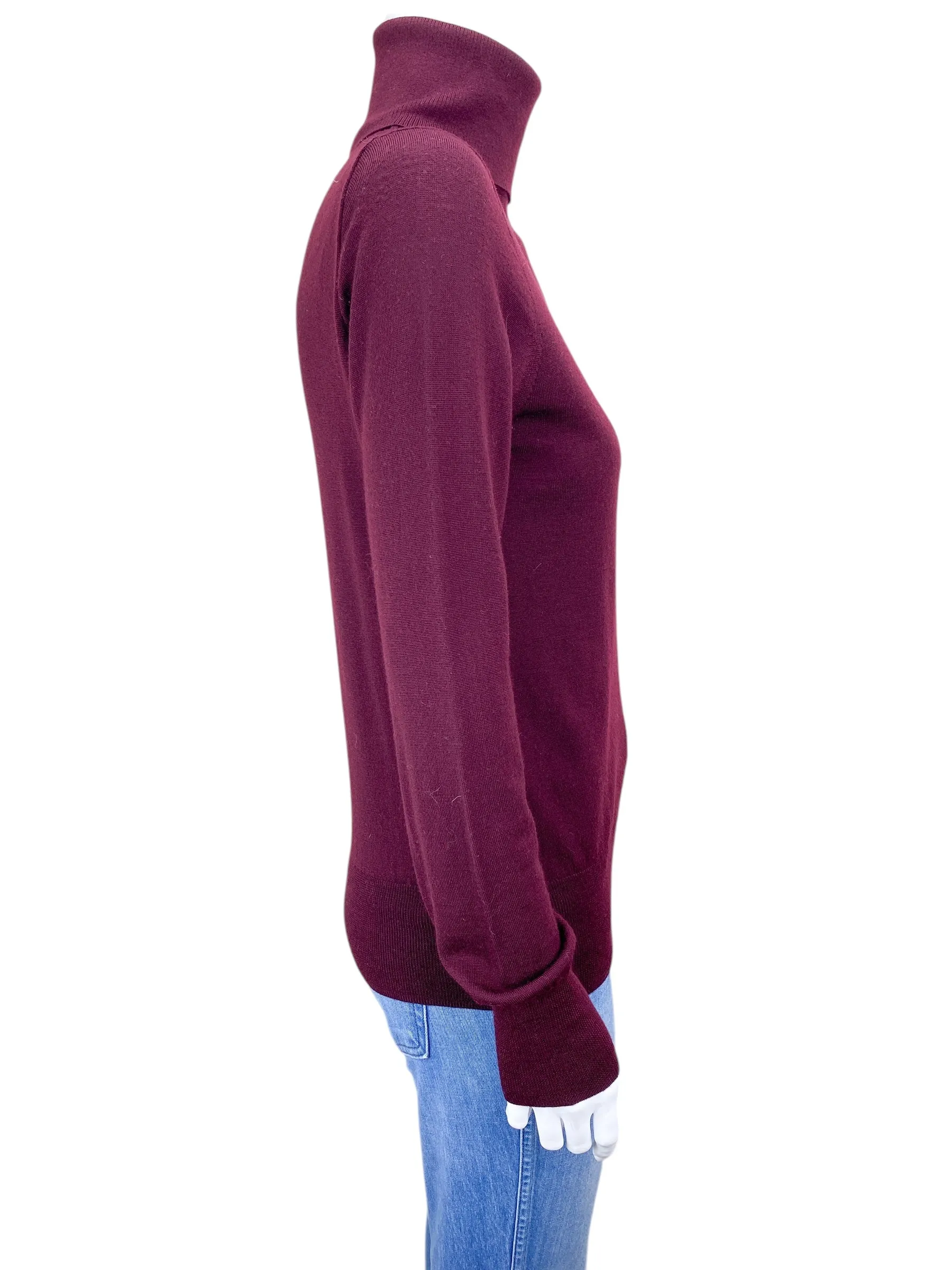 J. Crew Women's Merino Wool Turtleneck Sweater Wine Size M