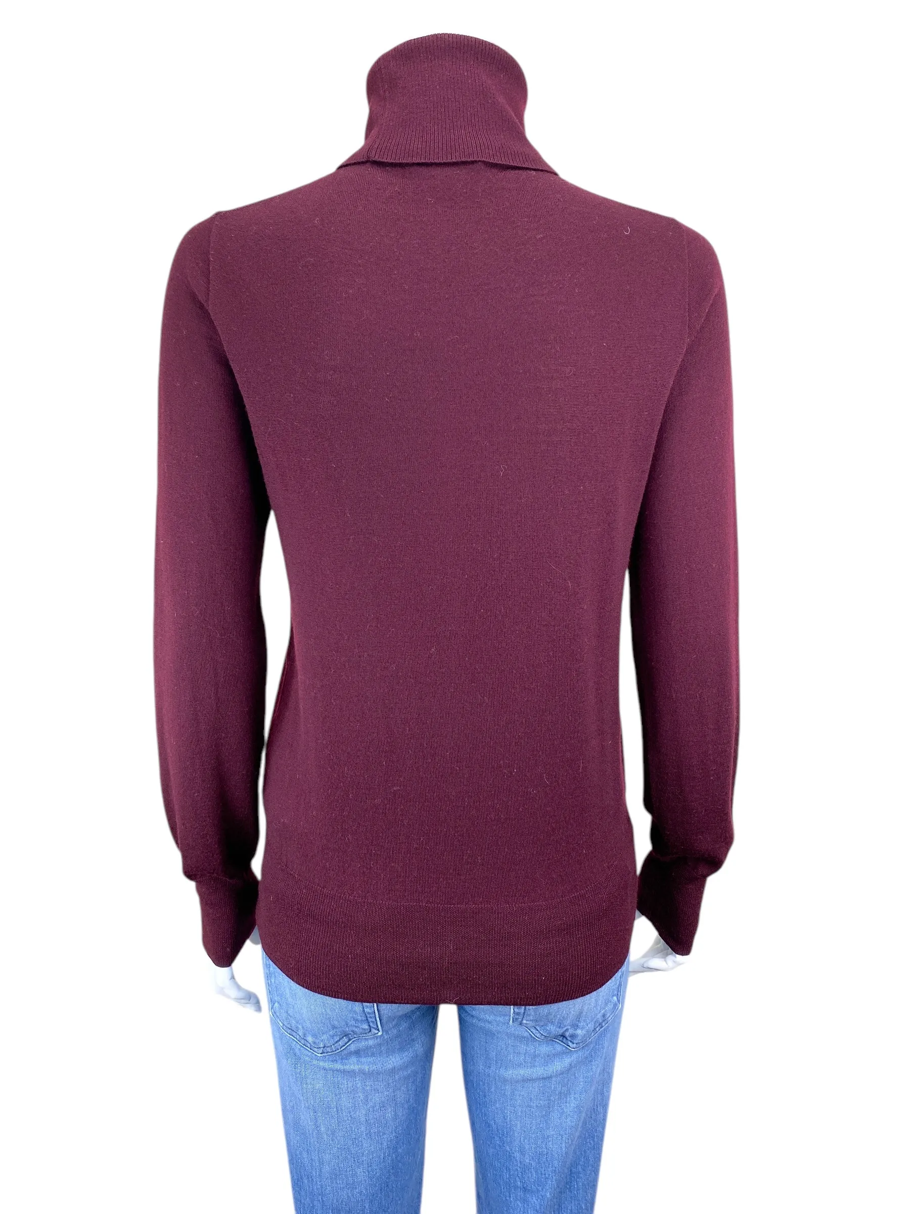 J. Crew Women's Merino Wool Turtleneck Sweater Wine Size M