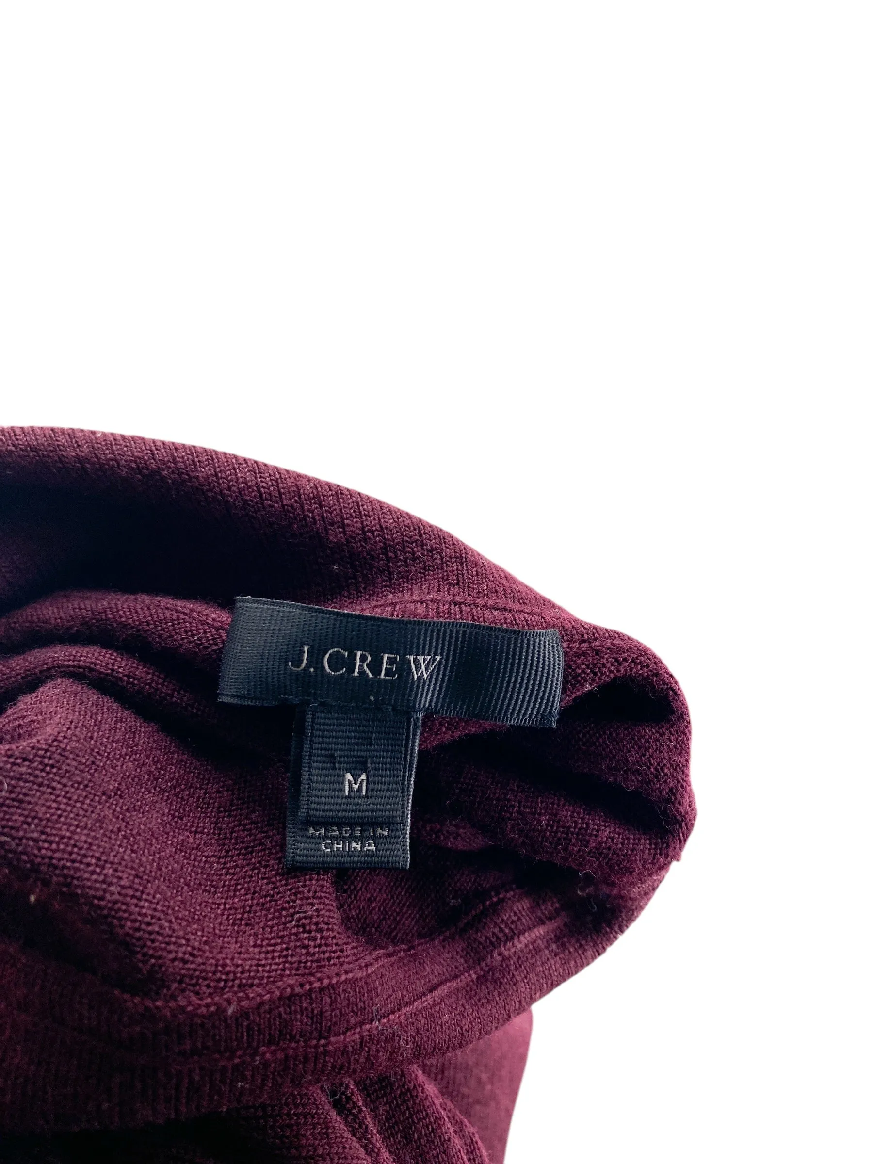 J. Crew Women's Merino Wool Turtleneck Sweater Wine Size M