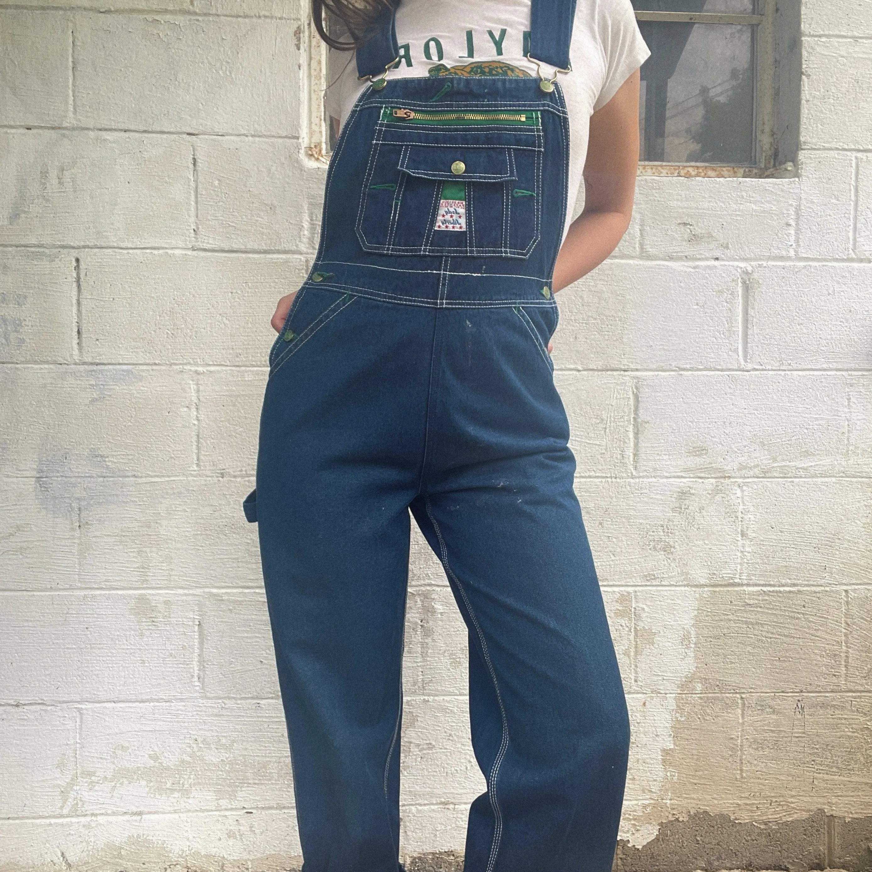Lady Liberty Dark Blue Overalls Size 8 Tall