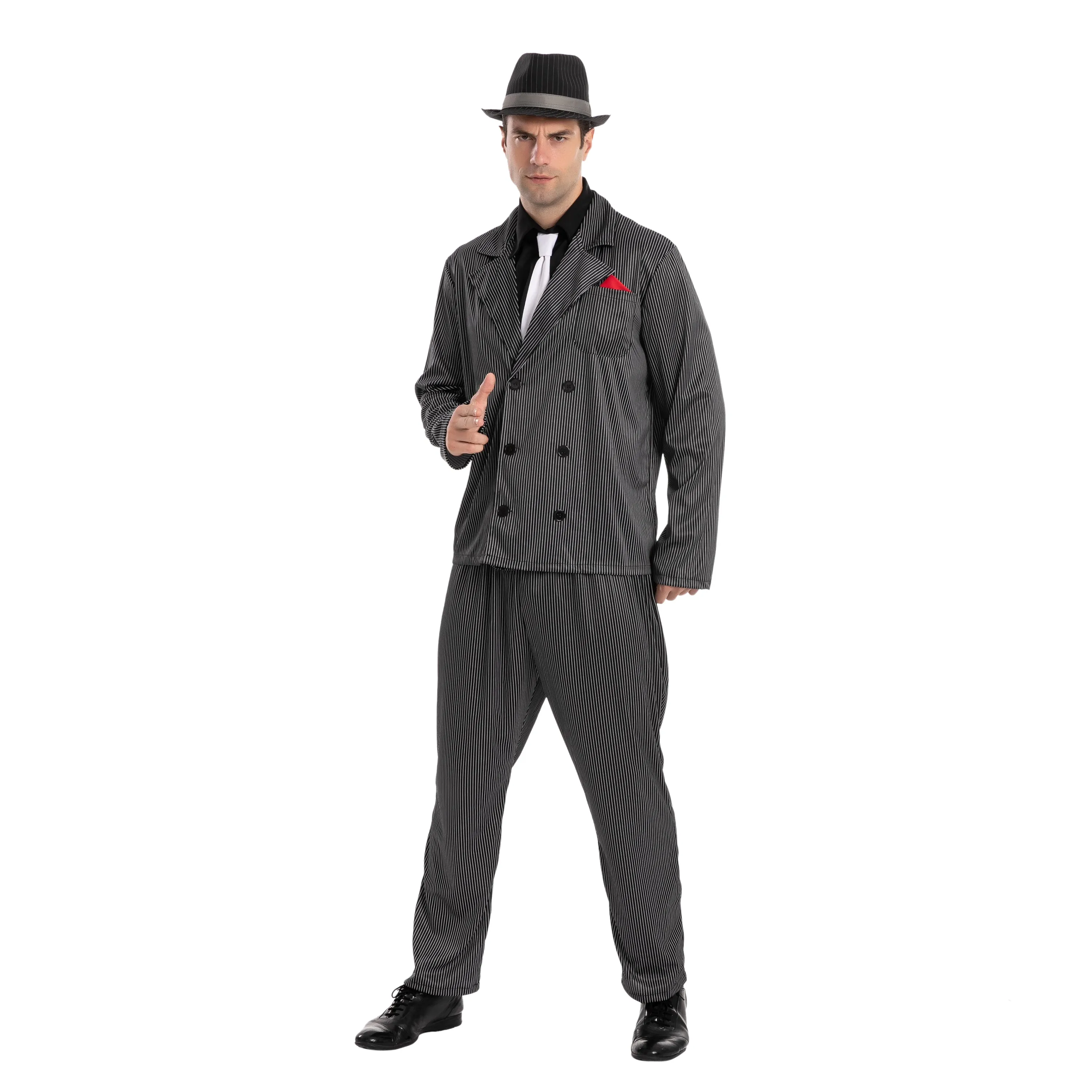 Men Gangster Costume Cosplay- Adult