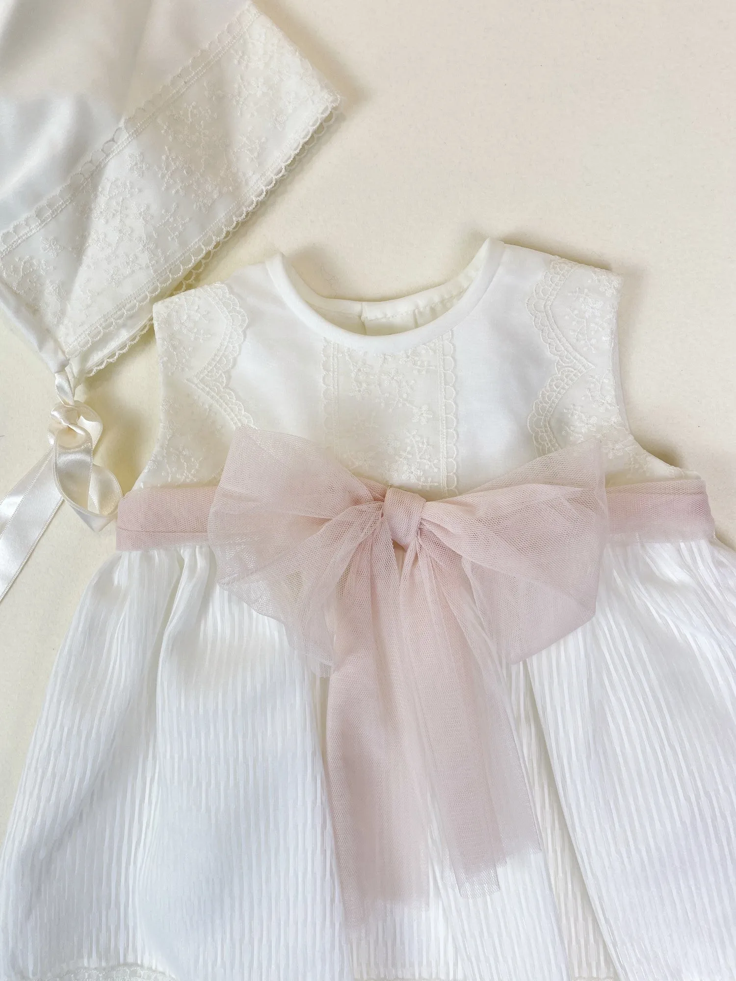 Mikimama Organza Baby Ceremony Dress with Bonnet
