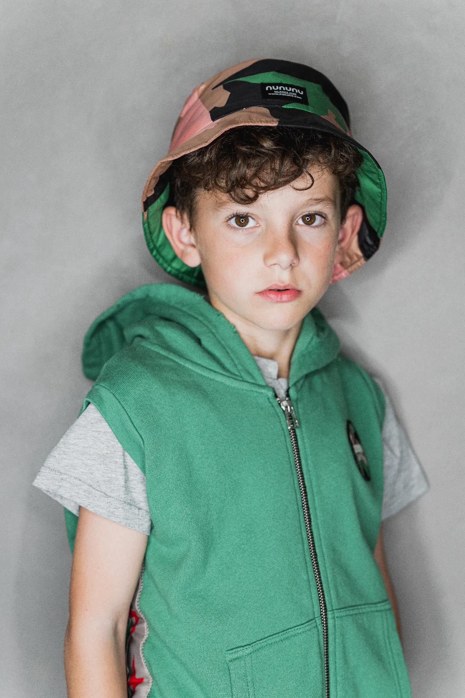 Nununu Mossy Green Hooded Sweatshirt Vest