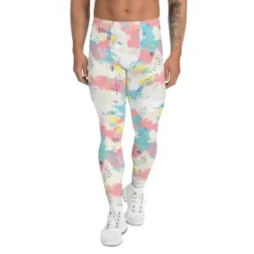 Pink and Blue Abstract Men's Leggings