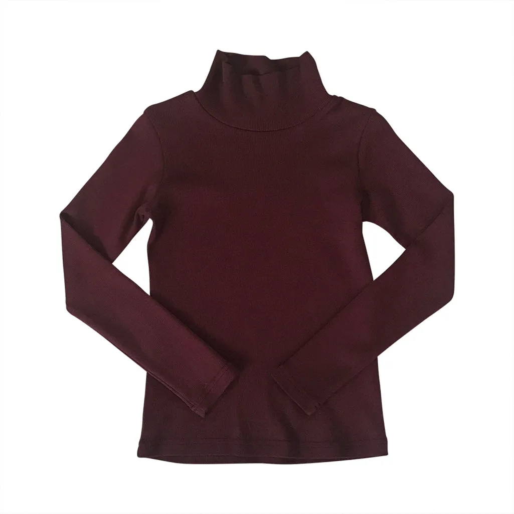 Rib Turtle Neck - Raisin