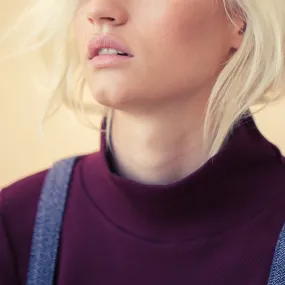 Rib Turtle Neck - Raisin