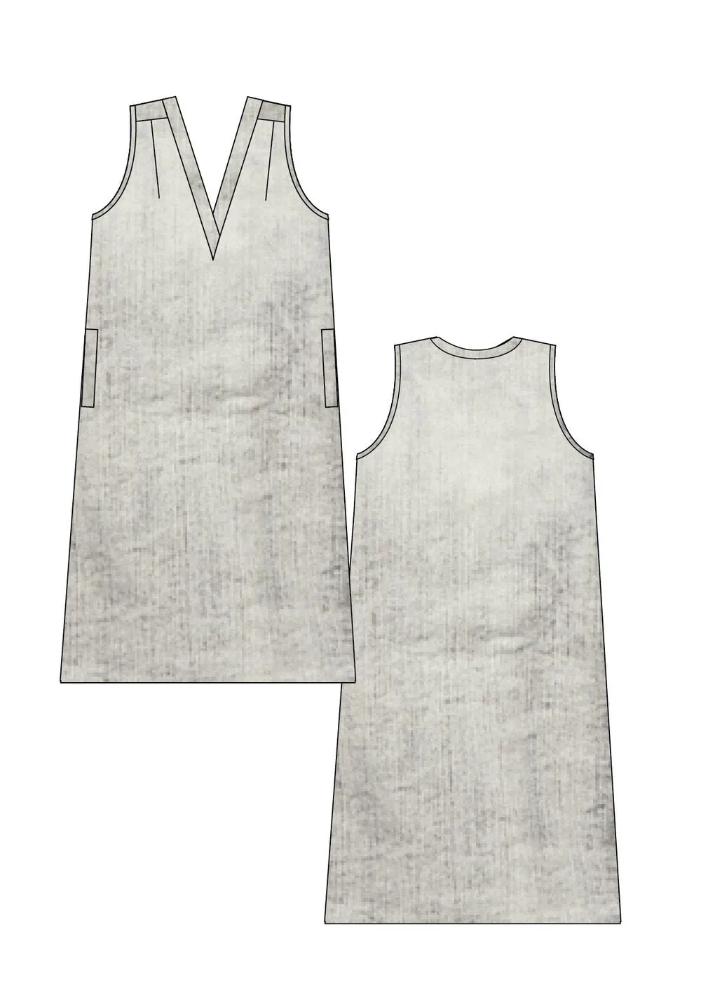 SHIRT/DRESS SLEEVELESS - DENIM light grey washed