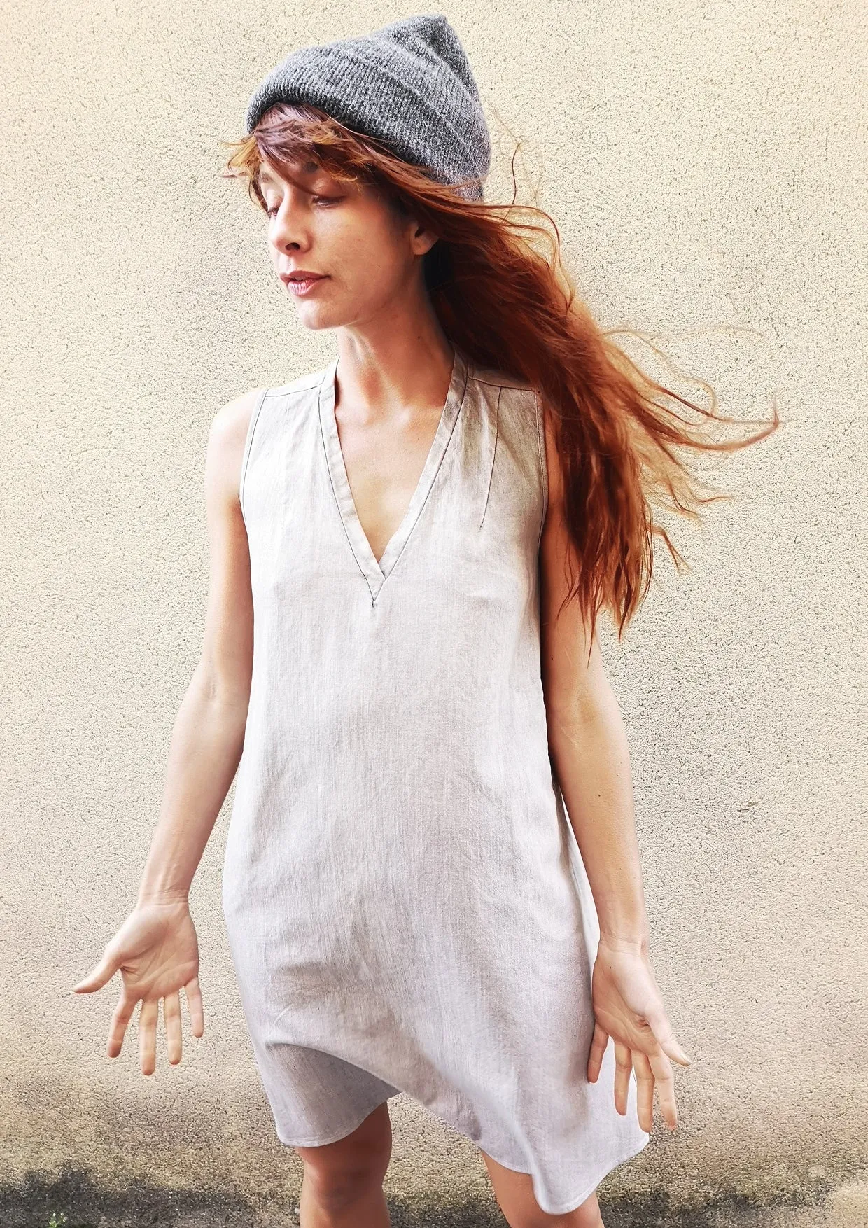 SHIRT/DRESS SLEEVELESS - DENIM light grey washed