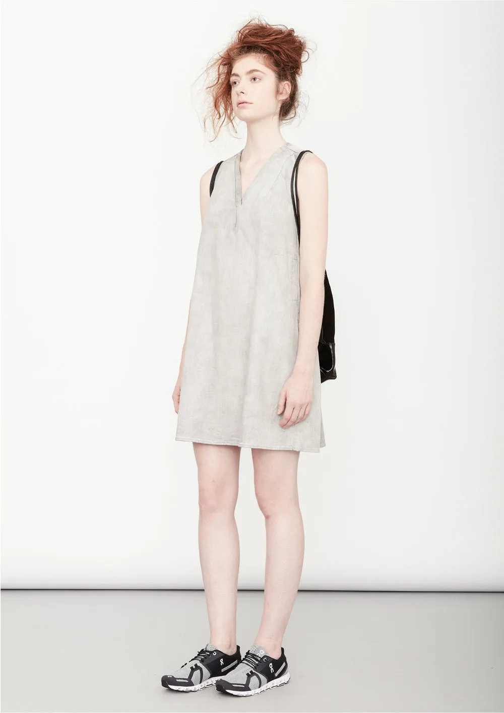 SHIRT/DRESS SLEEVELESS - DENIM light grey washed