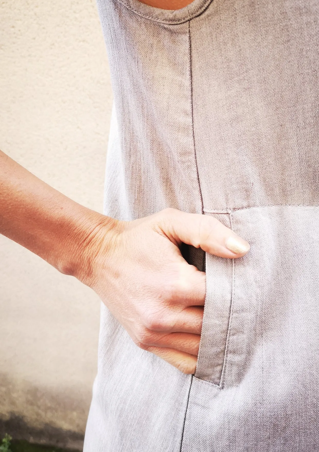 SHIRT/DRESS SLEEVELESS - DENIM light grey washed