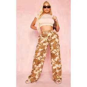 Stone Camo Fold Waistband Trousers