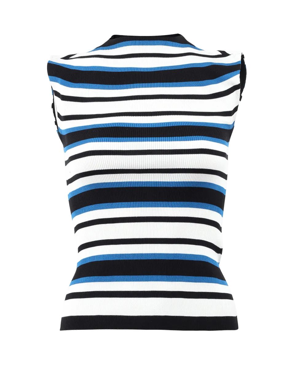 Stripe Mockneck Knit Tank