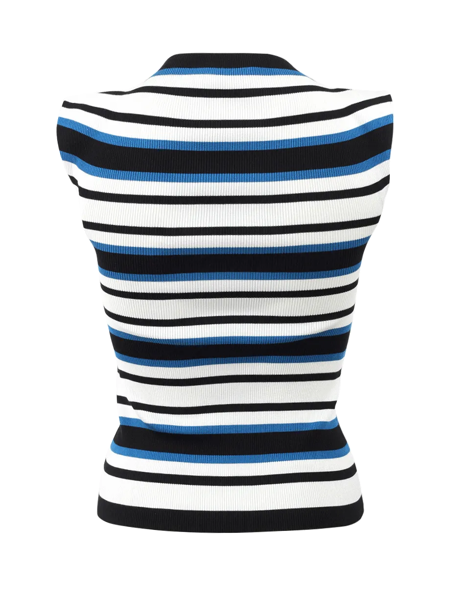 Stripe Mockneck Knit Tank