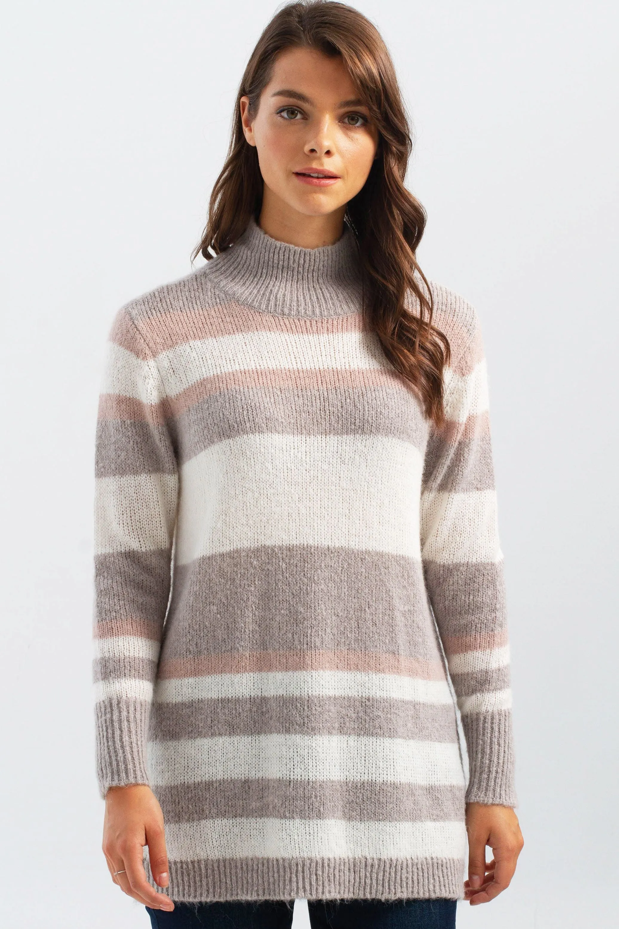 STRIPED TURTLENECK SWEATER