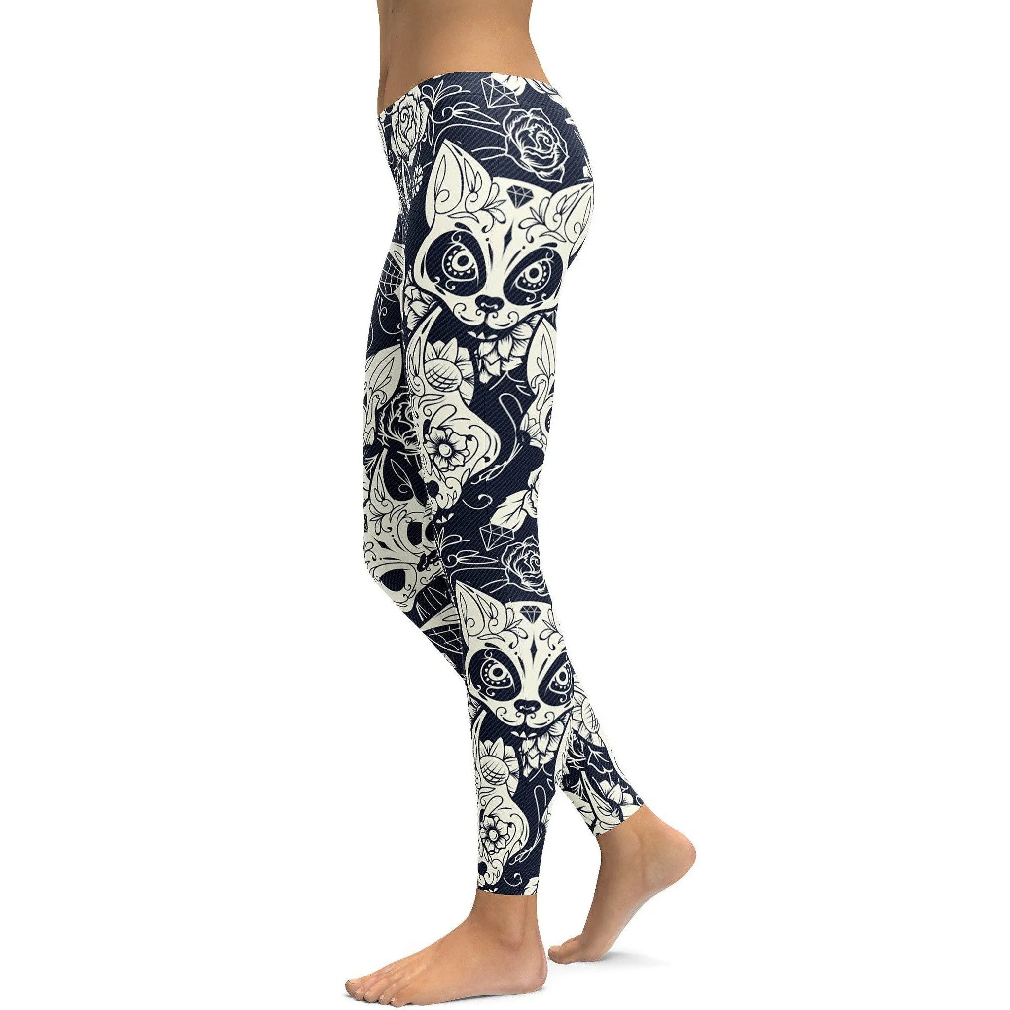 Sugar Skull Cats Leggings