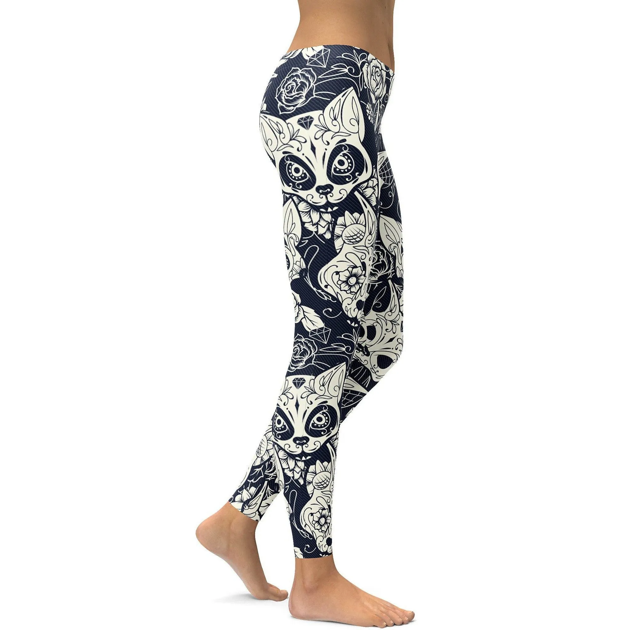 Sugar Skull Cats Leggings