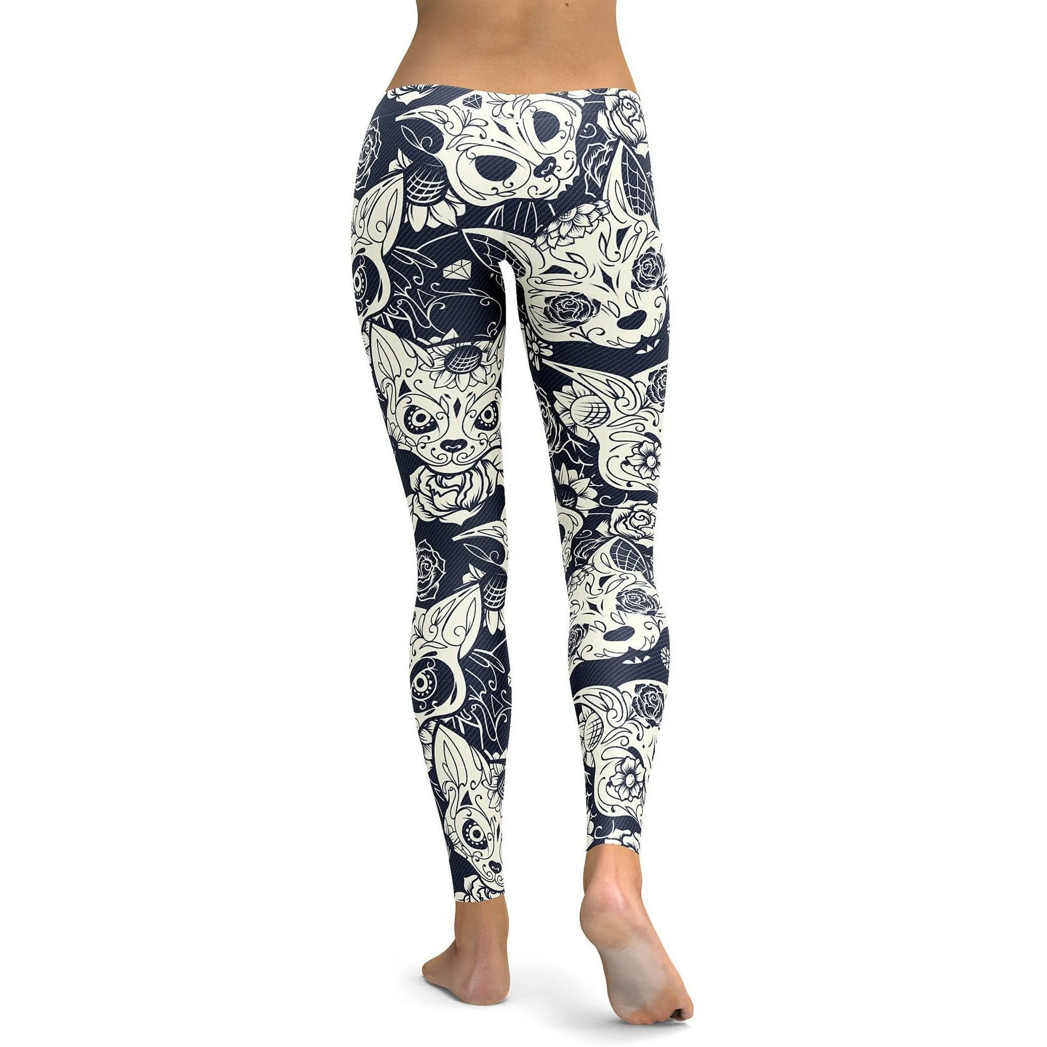 Sugar Skull Cats Leggings