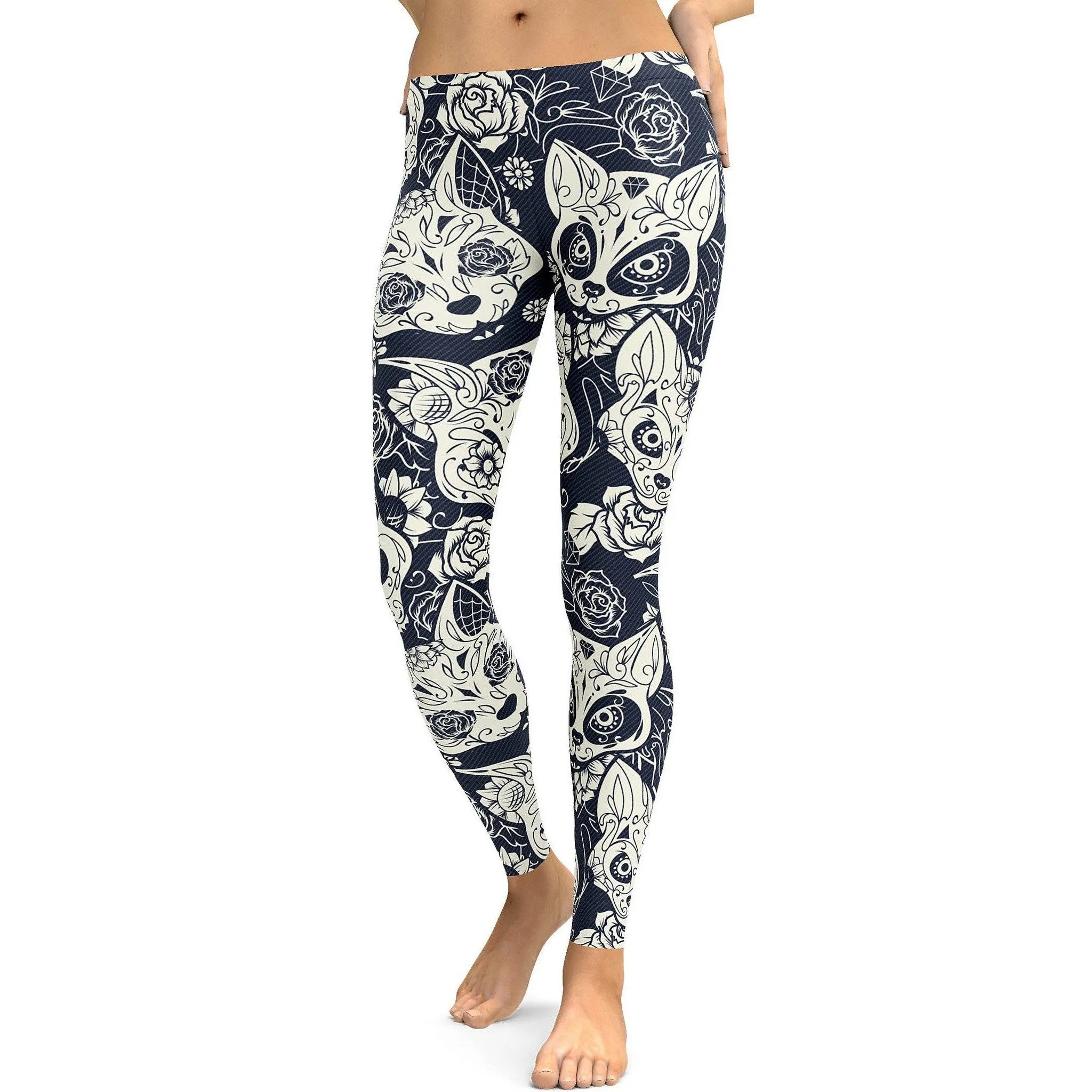 Sugar Skull Cats Leggings