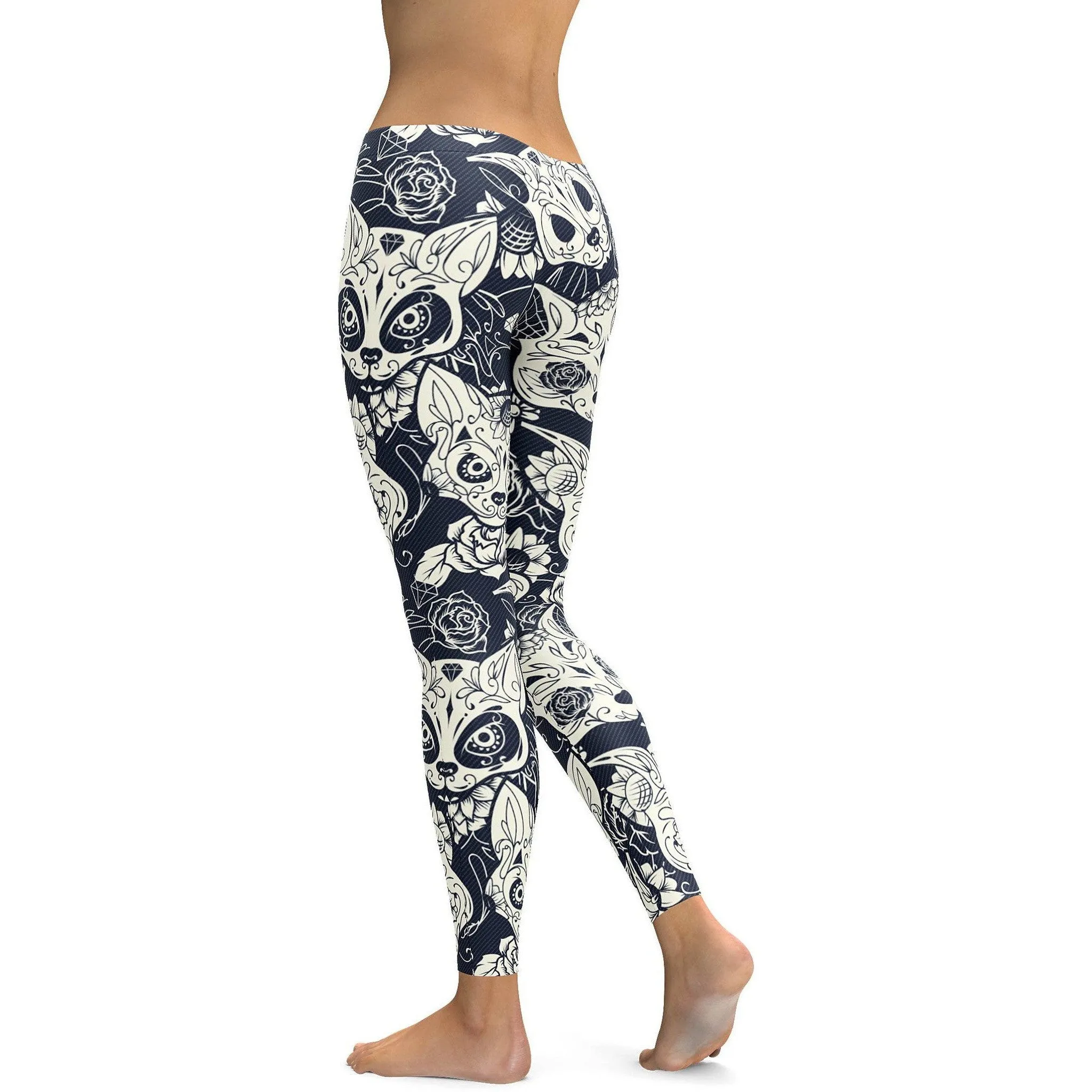 Sugar Skull Cats Leggings