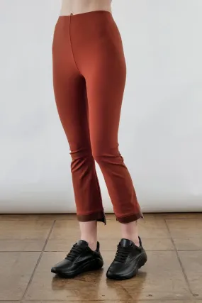 Tech Stretch Leather Step Hem Cropped Flare Leggings - OLGA FA24