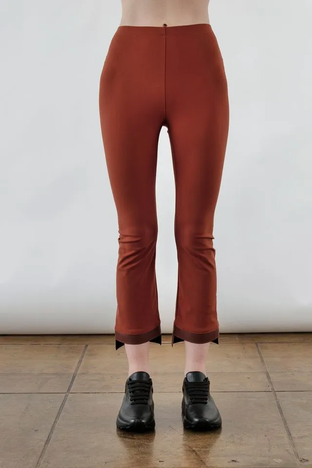 Tech Stretch Leather Step Hem Cropped Flare Leggings - OLGA FA24