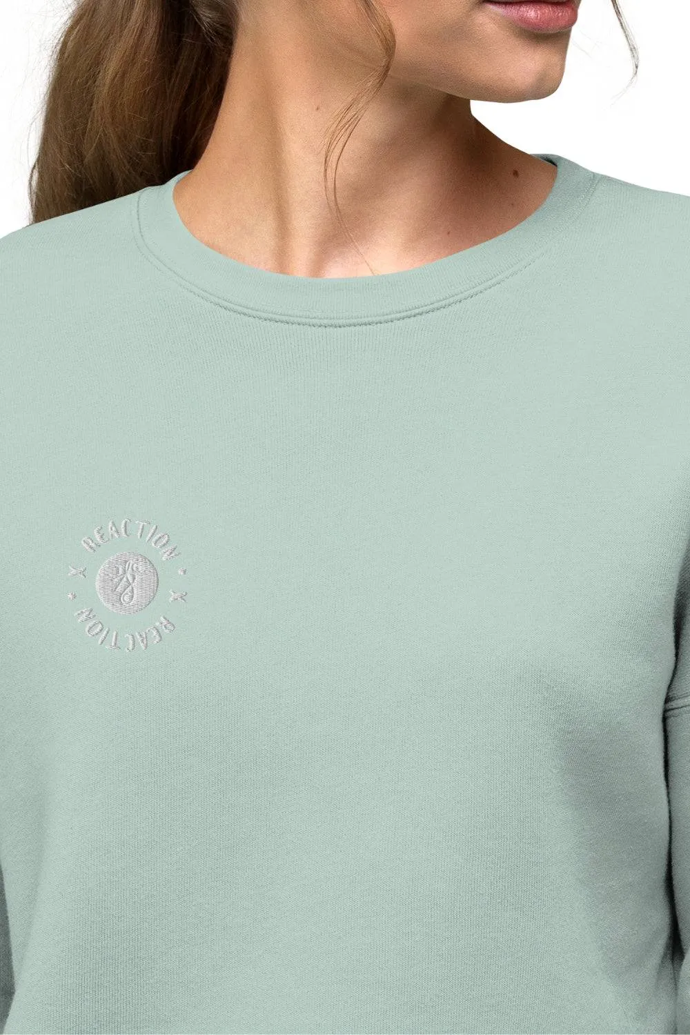 TGC Boutique X Reaction Light Blue Cropped Sweatshirt