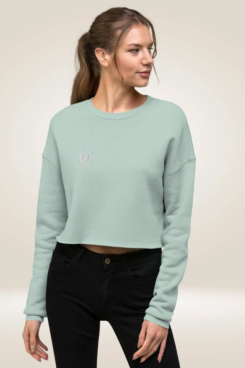 TGC Boutique X Reaction Light Blue Cropped Sweatshirt