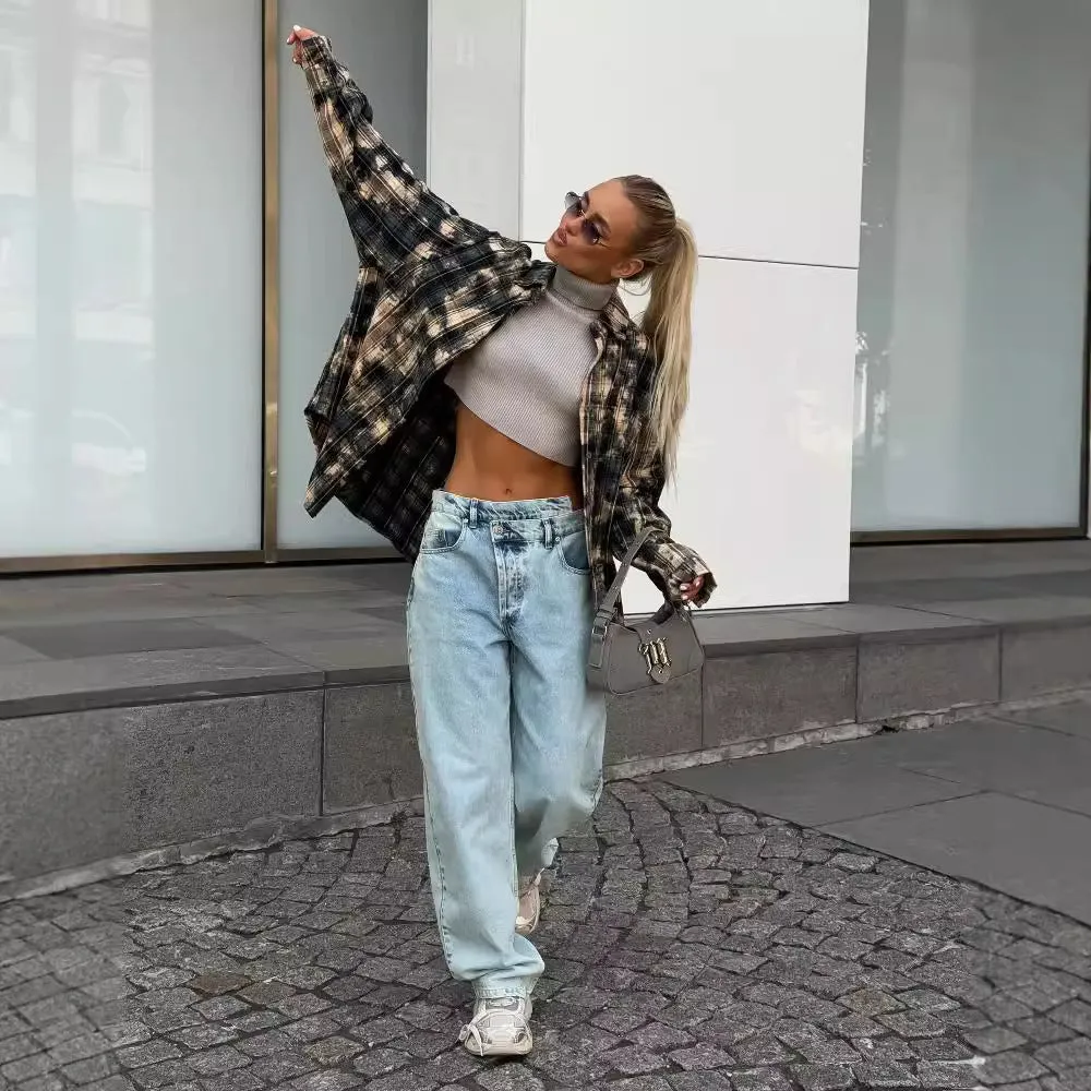 Wenkouban Cropped Sweater with Cropped Navel, Slim-Fit and Slimming Turtleneck Long-Sleeved Top
