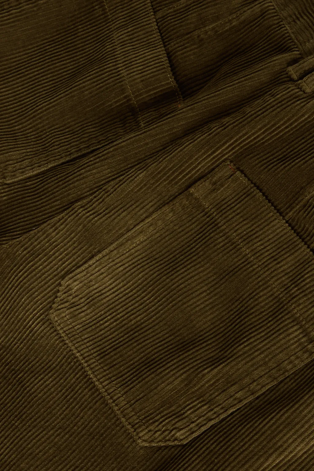 White Stuff Belle Cord Wide Leg Trousers in Khaki Green